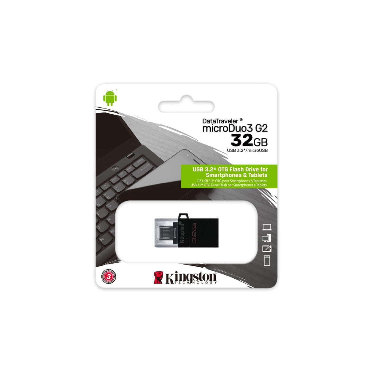 Kingston Technology DT microDuo 3 Gen2 32GB with microUSB (Android/OTG) DTDUO3G2/32GB