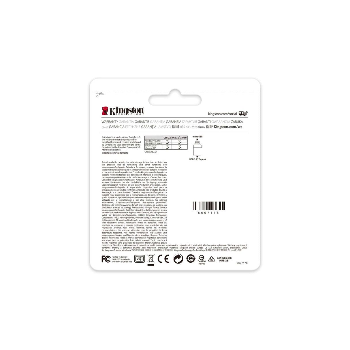 Kingston Technology DT microDuo 3 Gen2 32GB with microUSB (Android/OTG) DTDUO3G2/32GB