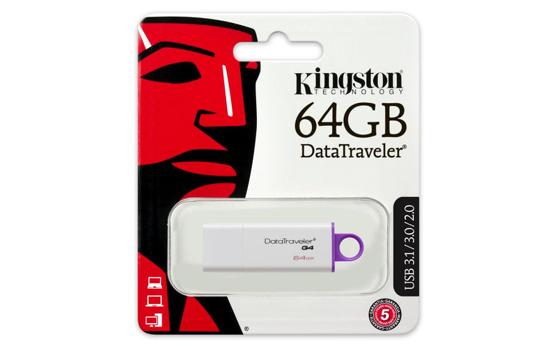 Kingston Technology DataTraveler G4 USB flash drive 64 GB USB Type-A 3.2 Gen 1 (3.1 Gen 1) Violet, White