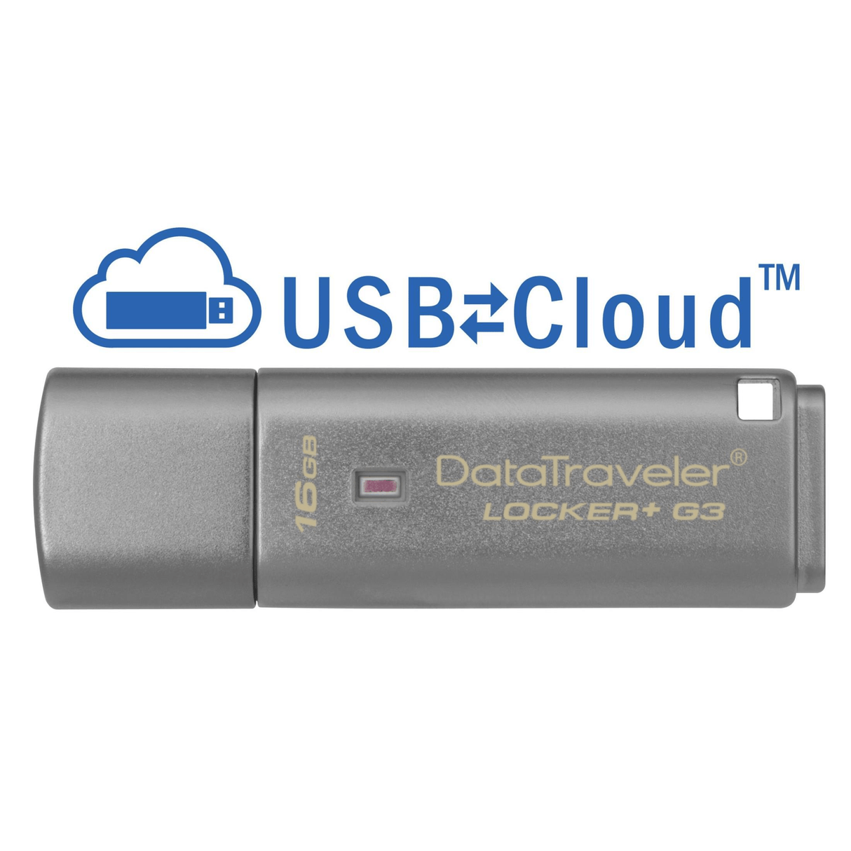 Kingston DataTraveler Locker+ G3 16GB USB 3.2 Gen 1 Type-A Silver USB Flash Drive DTLPG3/16GB
