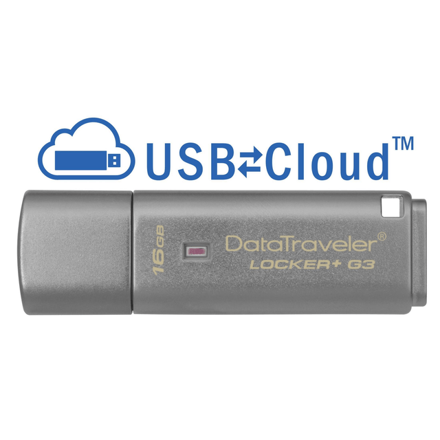 Kingston DataTraveler Locker+ G3 16GB USB 3.2 Gen 1 Type-A Silver USB Flash Drive DTLPG3/16GB