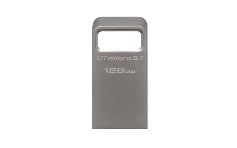 Kingston DataTraveler Micro 3.1 128GB USB 3.2 Gen 1 Type-A Metallic USB Flash Drive DTMC3/128GB