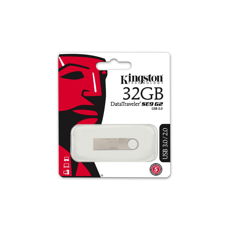 Kingston DataTraveler SE9 G2 32GB USB 3.2 Gen 1 Type-A Silver USB Flash Drive DTSE9G2/32GB