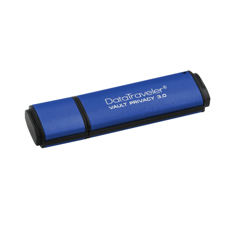 Kingston DataTraveler Vault Privacy 3.0 64GB USB 3.2 Gen 1 Type-A Blue USB Flash Drive DTVP30/64GB