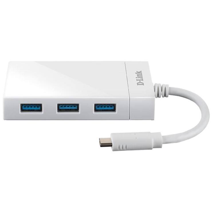 D-Link USB-C to 3-Port USB Hub and Ethernet Adapter DUB-D410