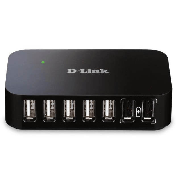 D-Link DUB-H7 USB 2.0 Type-B 480 Mbit/s Black DUB-H7
