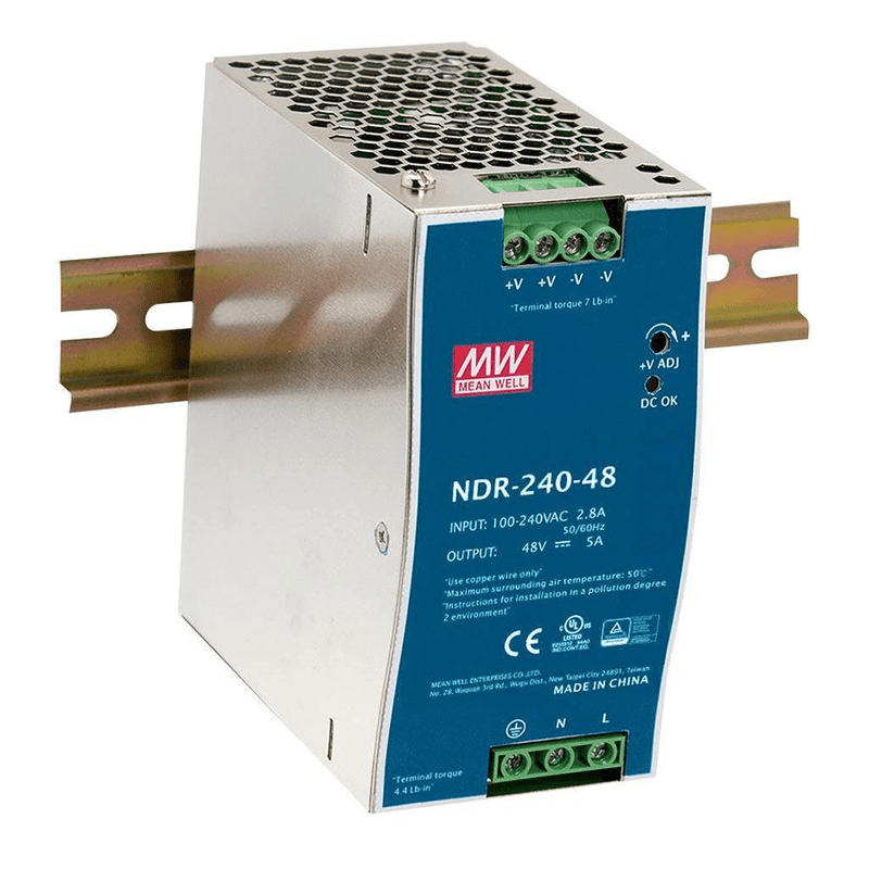 Mean Well 240W Single Output ACDC Industrial DIN Rail Power Supply DUX-NDR-240-48