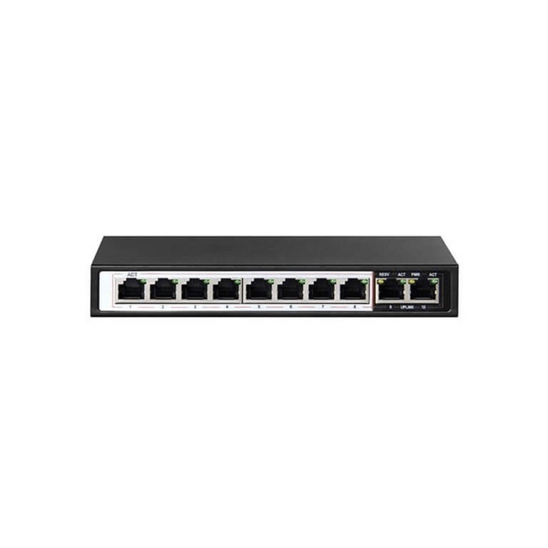 Duxbury AI 8-port PoE+ Gigabit Switch with 2-port Gigabit Uplink DUX1010G