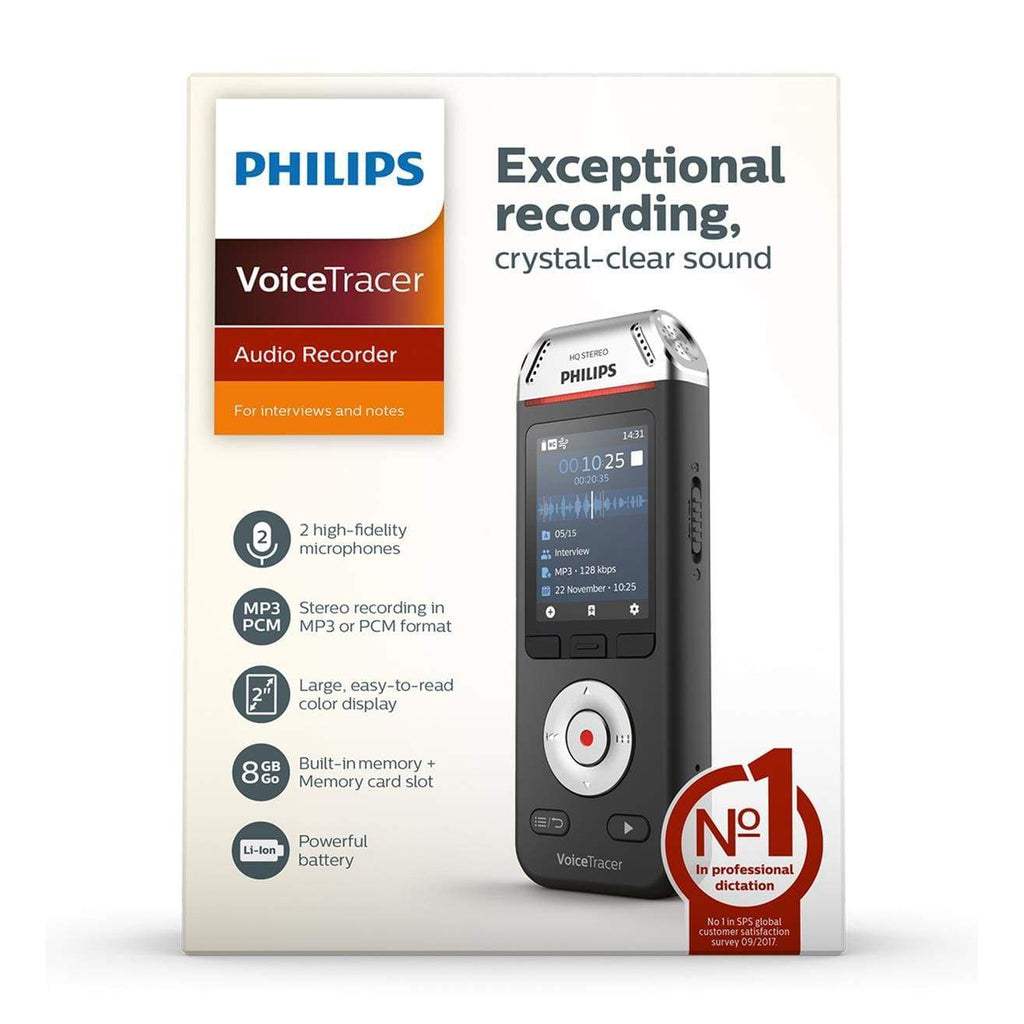 Registratore Audio Philips DVT4110 VoiceTracer - 3 Microfoni, 8GB Memoria, App Controllo - Foto 5