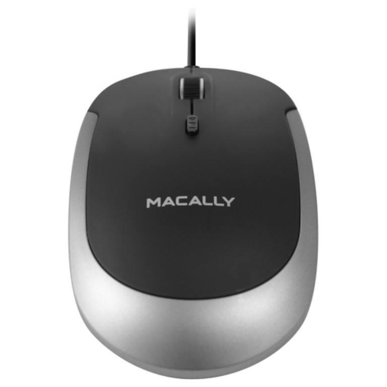 Macally USB Optical Mouse Black Grey DYNAMOUSE-SG