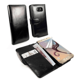 Tuff-Luv Genuine Leather Folio Wallet Case Cover for Galaxy Note 5 Black E11_81