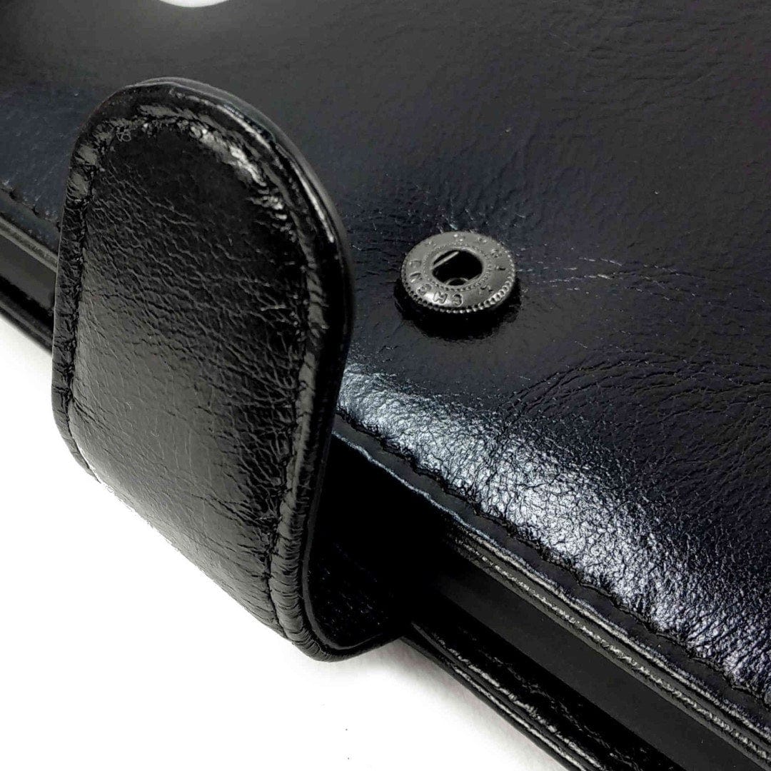 Tuff-Luv Genuine Leather Folio Wallet Case Cover for Galaxy Note 5 Black E11_81