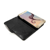 Tuff-Luv Genuine Leather Folio Wallet Case Cover for Galaxy Note 5 Black E11_81