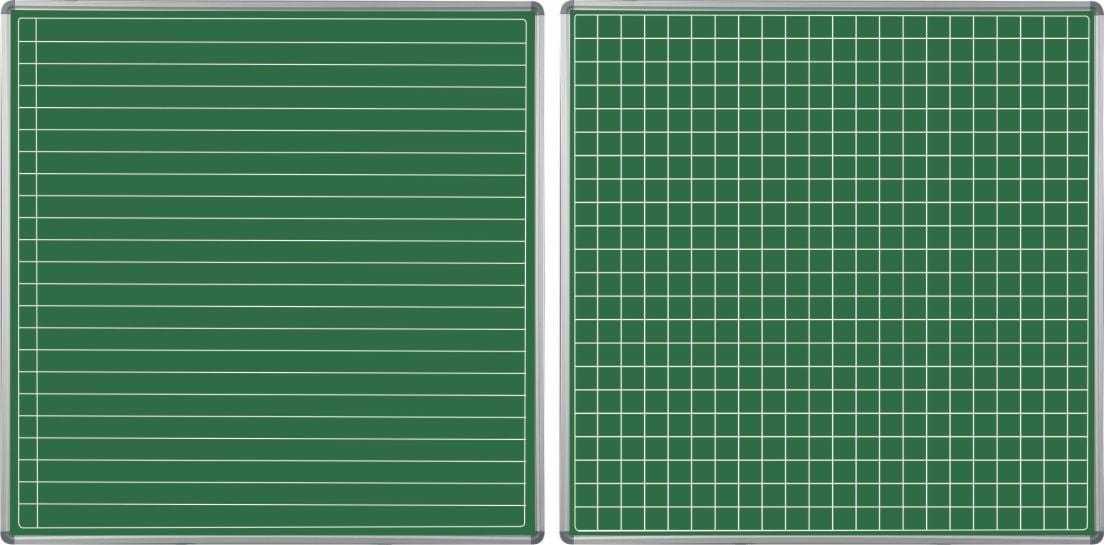 Parrot Non-Magnetic Educational Chalkboard 1220x1210mm Squares and Lines Swing Leaf Option B ED6352