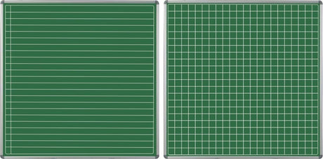 Parrot Non-Magnetic Educational Chalkboard 1220x1210mm Squares and Lines Swing Leaf Option B ED6352
