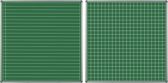 Parrot Non-Magnetic Educational Chalkboard 1220x1210mm Squares and Lines Swing Leaf Option B ED6352