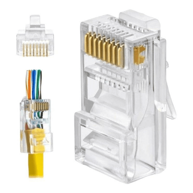 Acconet Pass-Through CAT5e Connectors 100 pack ETH-RJ45-P-CAT5 – FirstShop