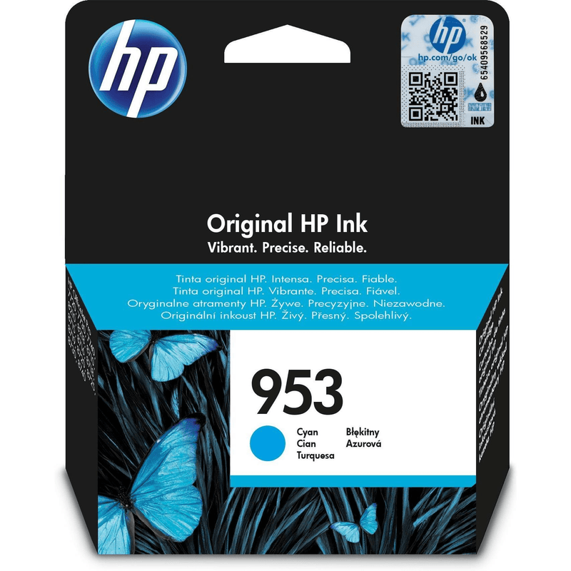 HP 953 Cyan Standard Yield Printer Ink Cartridge Original F6U12AE Single-pack