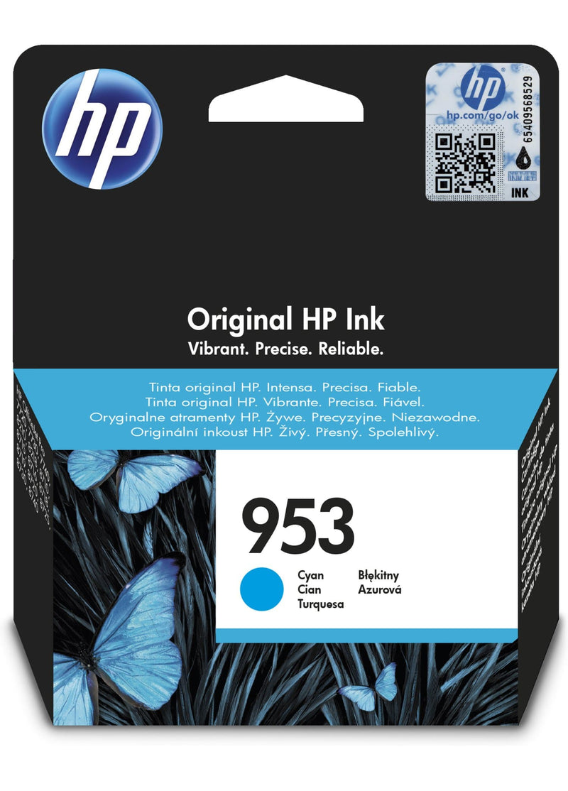 HP 953 Cyan Standard Yield Printer Ink Cartridge Original F6U12AE Sing