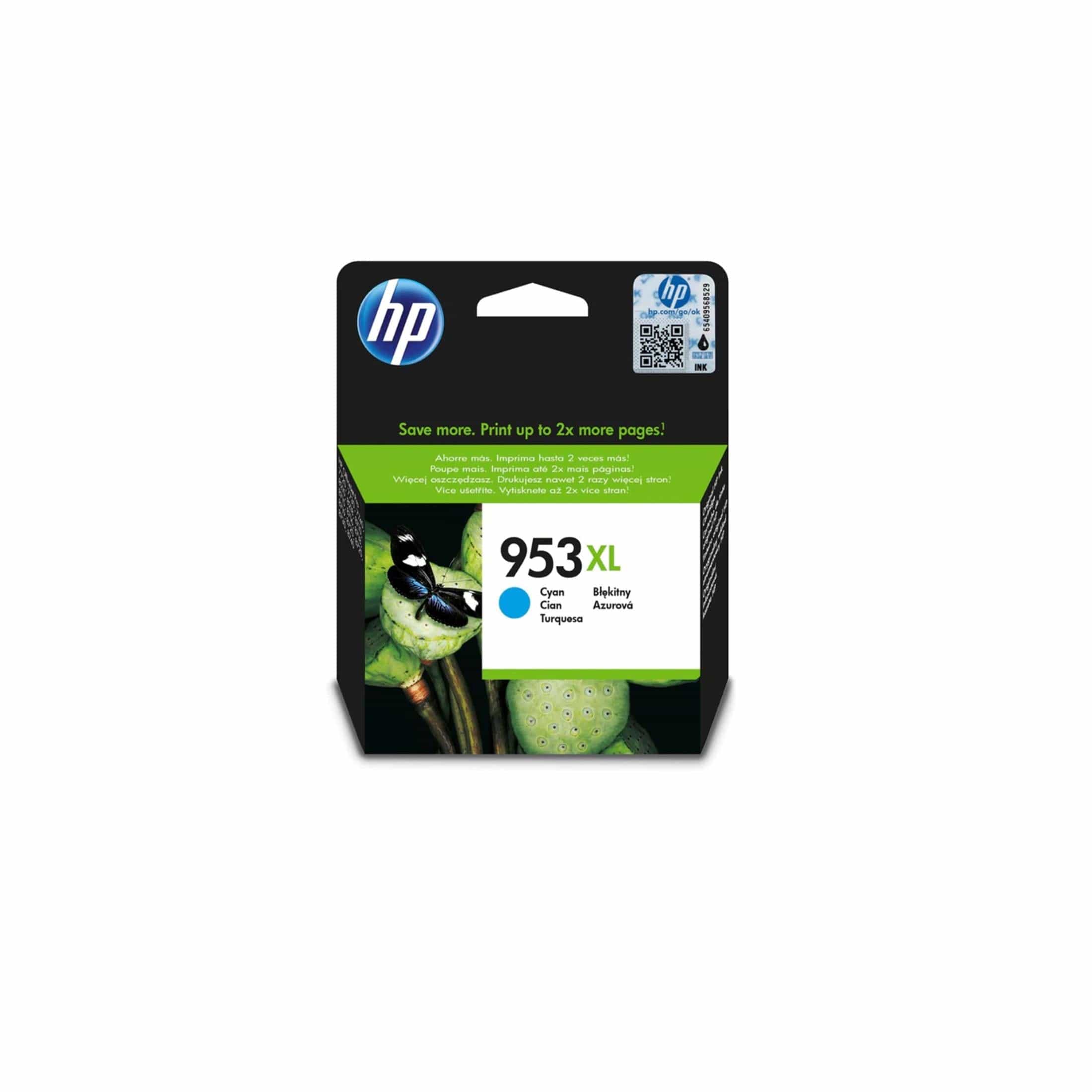 HP 953XL Cyan High Yield Printer Ink Cartridge Original F6U16AE