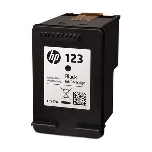 HP 123 Black Printer Ink Cartridge Original F6V17AE Single-pack