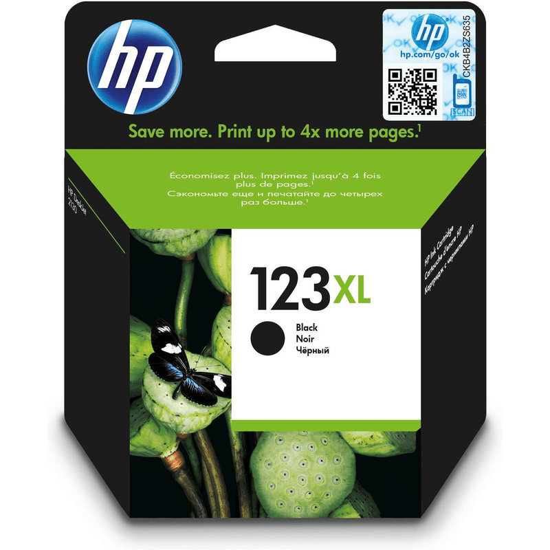 HP 123XL Black High Yield Printer Ink Cartridge Original F6V19AE Single-pack