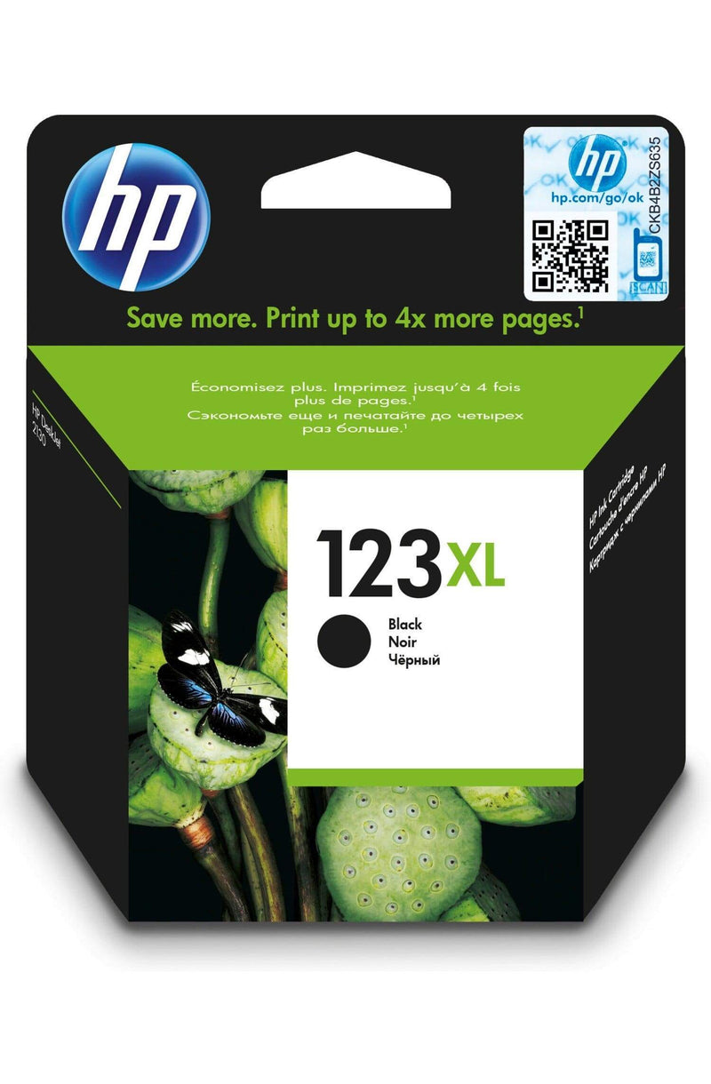 HP 123XL Black High Yield Printer Ink Cartridge Original F6V19AE Single-pack