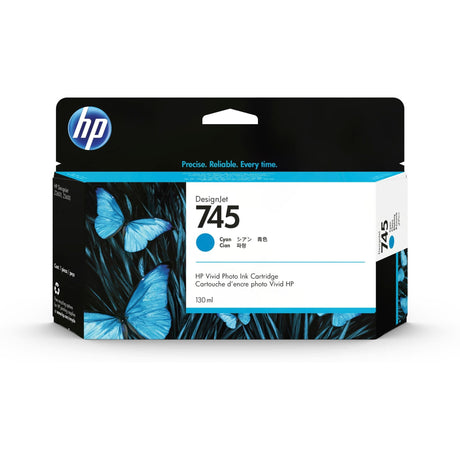 HP DesignJet 745 130-ml Cyan Ink Cartridge Original F9J97A Single-pack