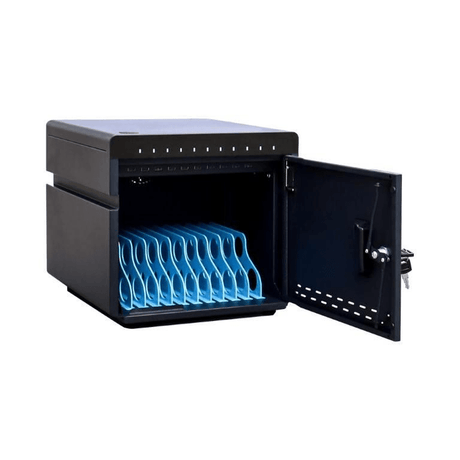 Lucktech FUSB10.E.A1 10-way Single Door USB Charging Cart Black CHARGE-CABINET-10-LQ