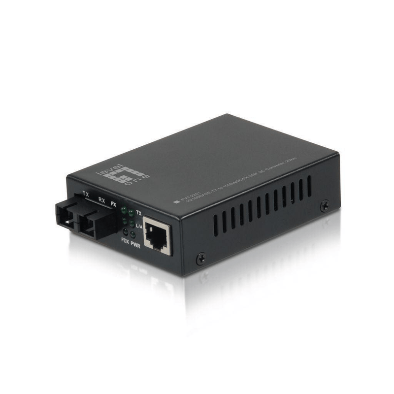 LevelOne FVT-2201 RJ45 to SC Fast Ethernet Single-Mode Media Converter 540676