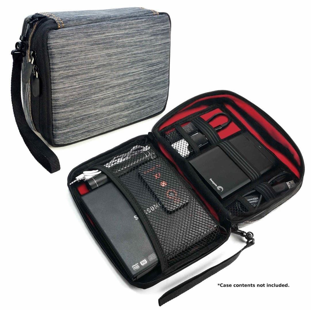 Tuff-Luv Electronics Accessories Travel Organizer/Gadget Bag Grey Stripe G3_84