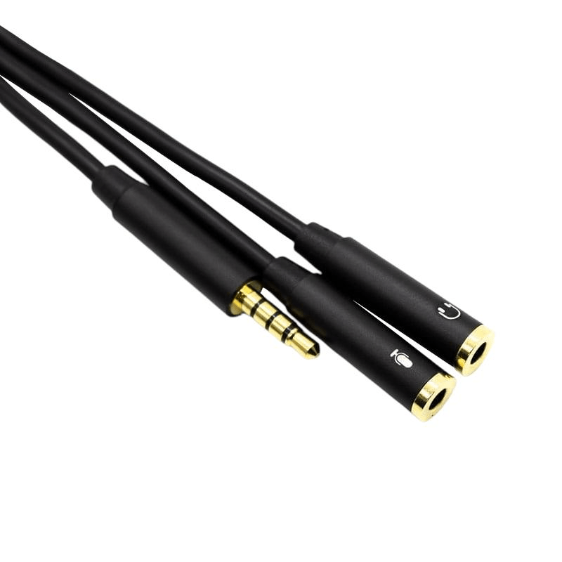 Gizzu Audio Male to Female Mic Female Headset Jack Adapter Cable - GA35M-2X35F