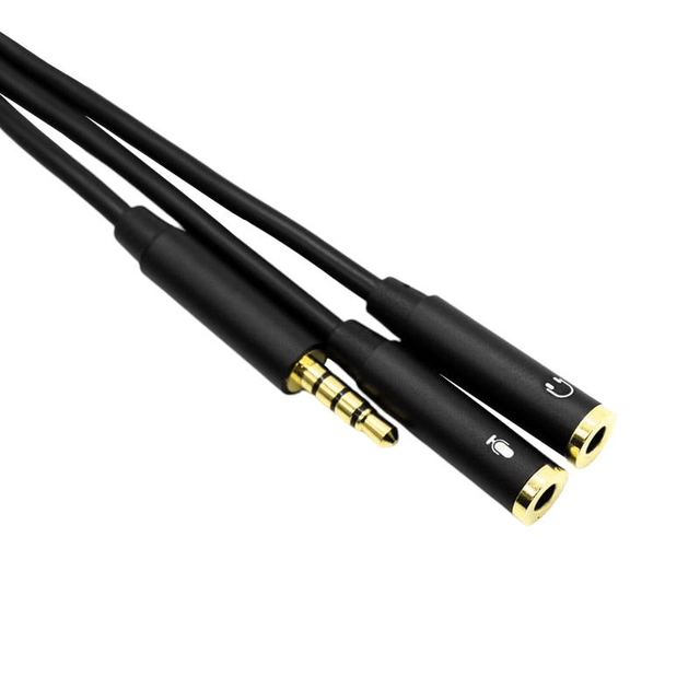 Gizzu Audio Male to Female Mic Female Headset Jack Adapter Cable - GA35M-2X35F