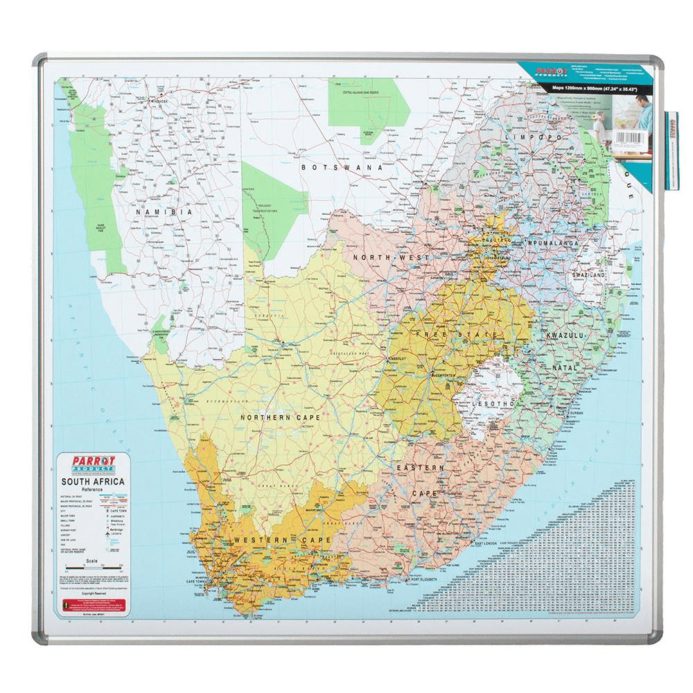 Parrot Map Board South Africa 1230x1230mm Magnetic White GB2052