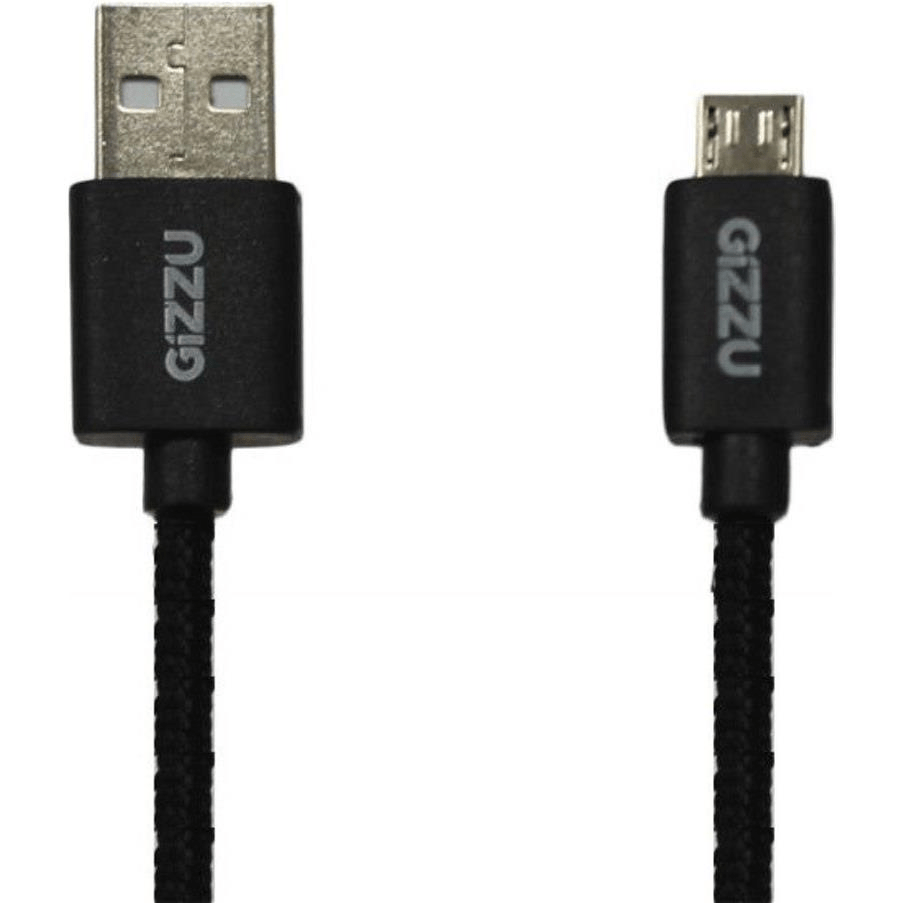 Gizzu Micro USB 2m Braided Cable Black GCMUB2M