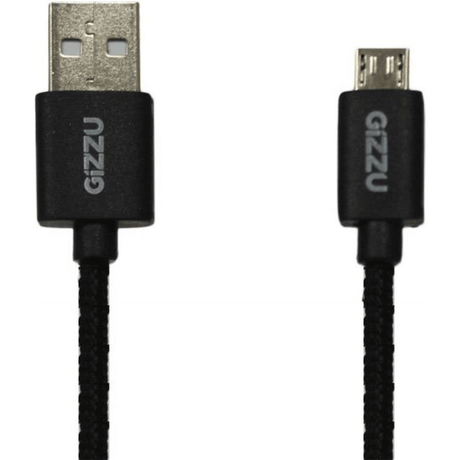Gizzu Micro USB 2m Braided Cable Black GCMUB2M