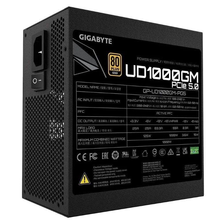 Gigabyte UD1000GM PG5 80 PLUS Gold 1000W Fully Modular 20+4 pin ATX Power Supply GP-UD1000GM PG5