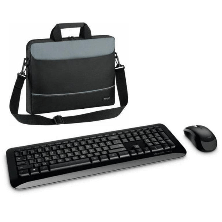 Microsoft Wireless Desktop Keyboard and Mouse with Targus 15.6-inch Notebook Case Bundle GP37291