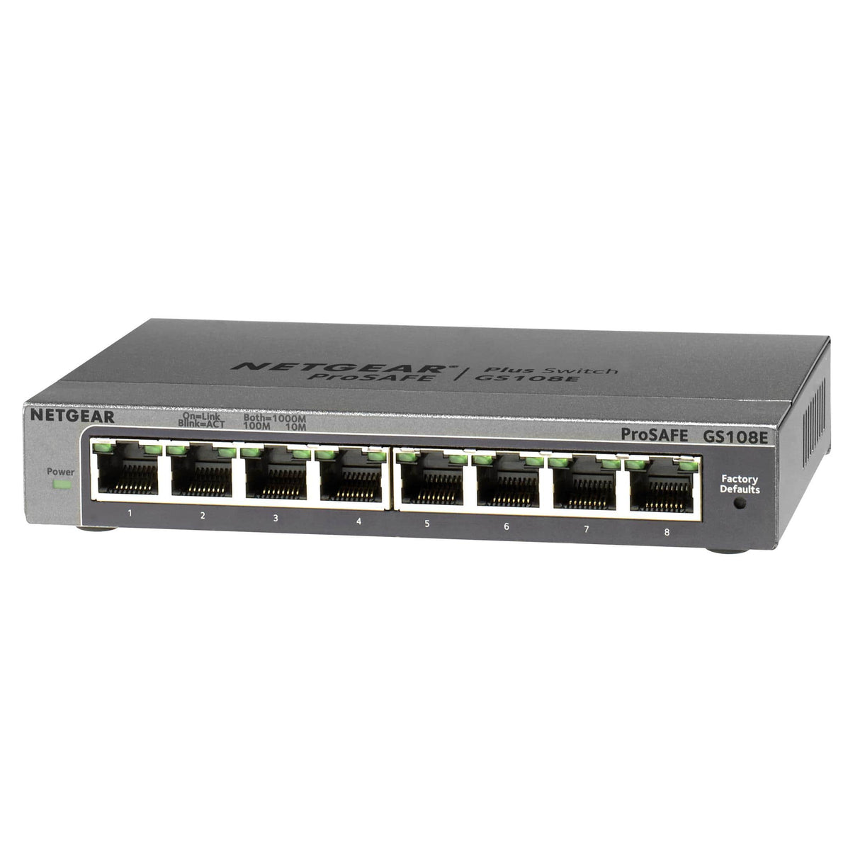 Netgear Gigabit Plus Switch Series GS108E Managed Ethernet Black GS108E-300PES