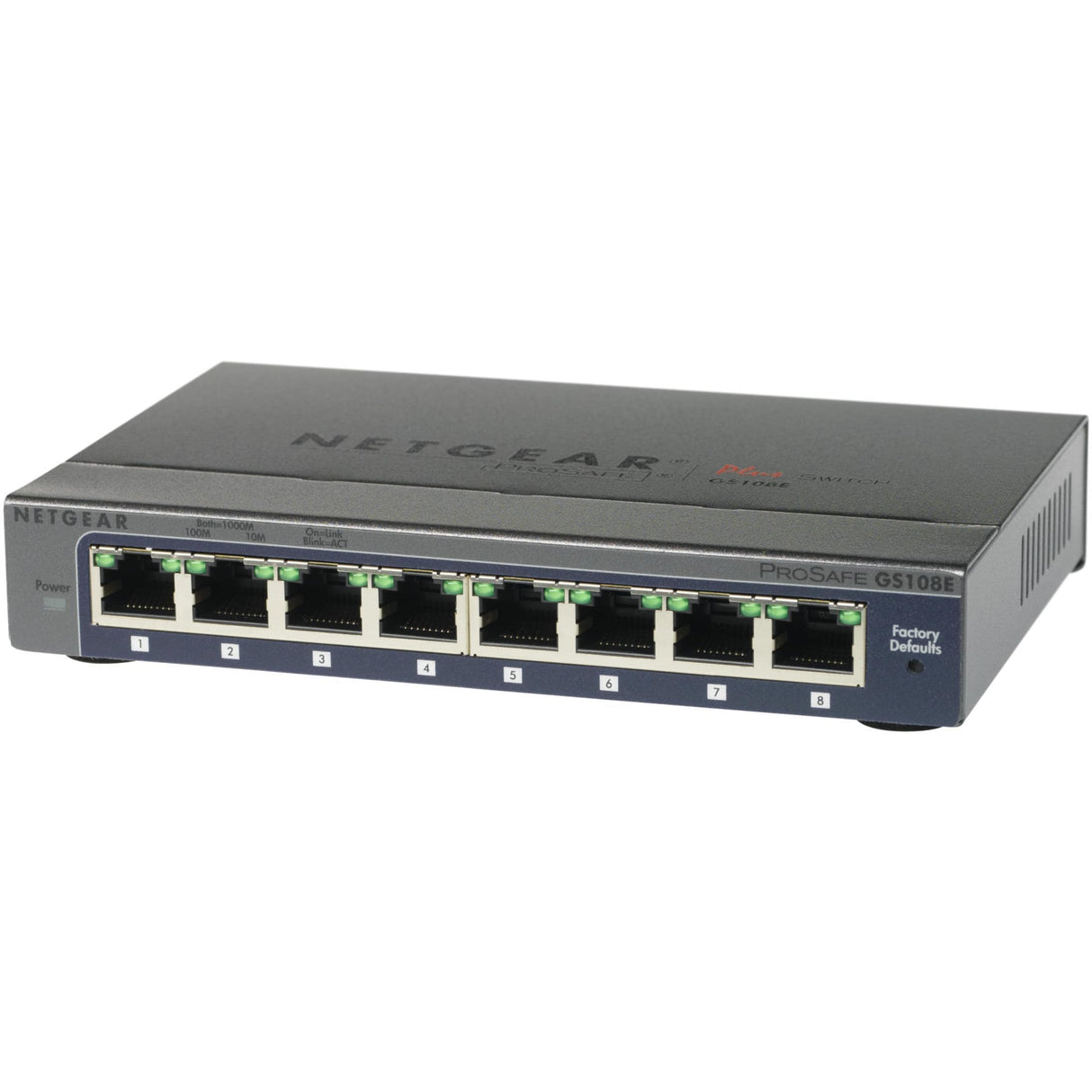 Netgear Gigabit Plus Switch Series GS108E Managed Ethernet Black GS108E-300PES