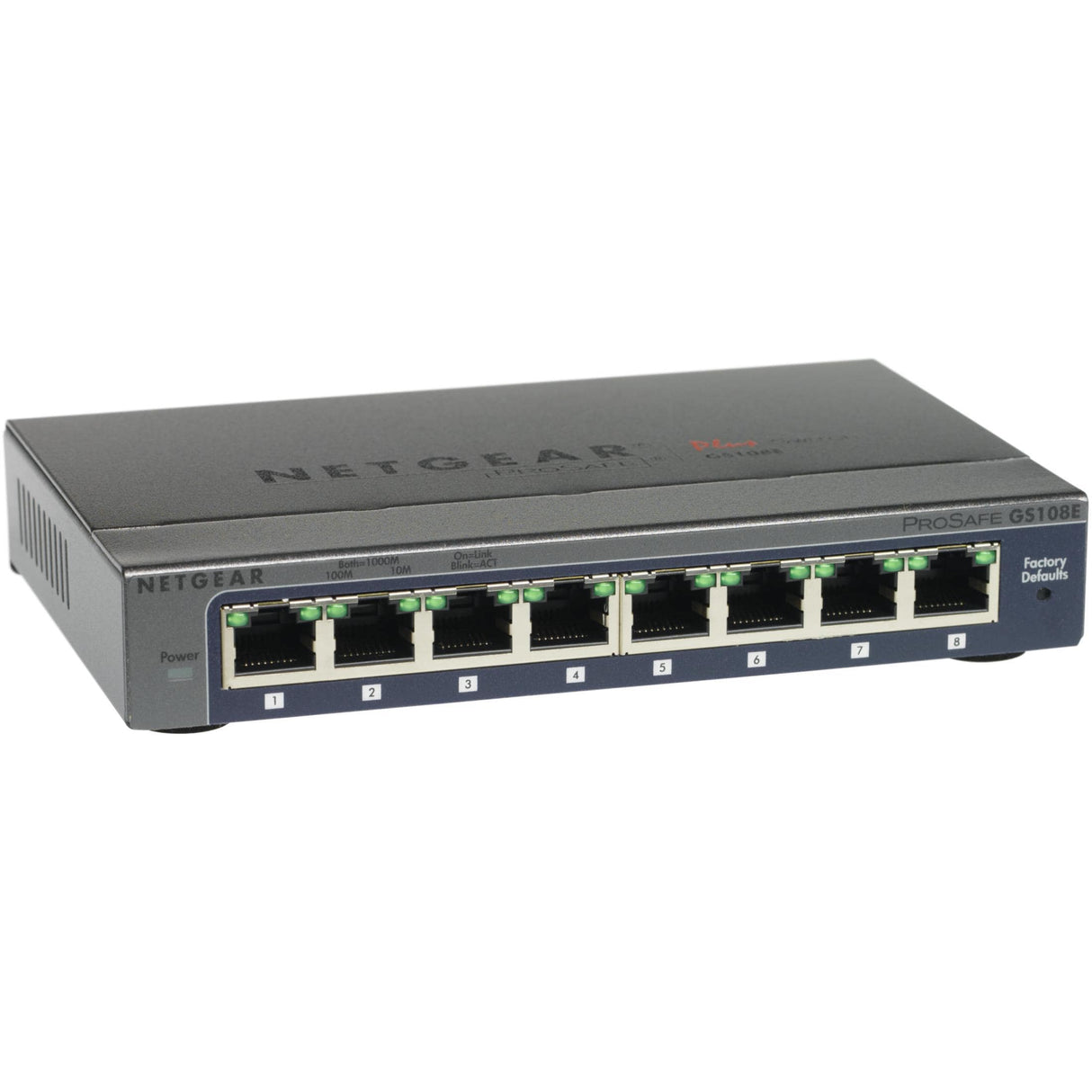 Netgear Gigabit Plus Switch Series GS108E Managed Ethernet Black GS108E-300PES