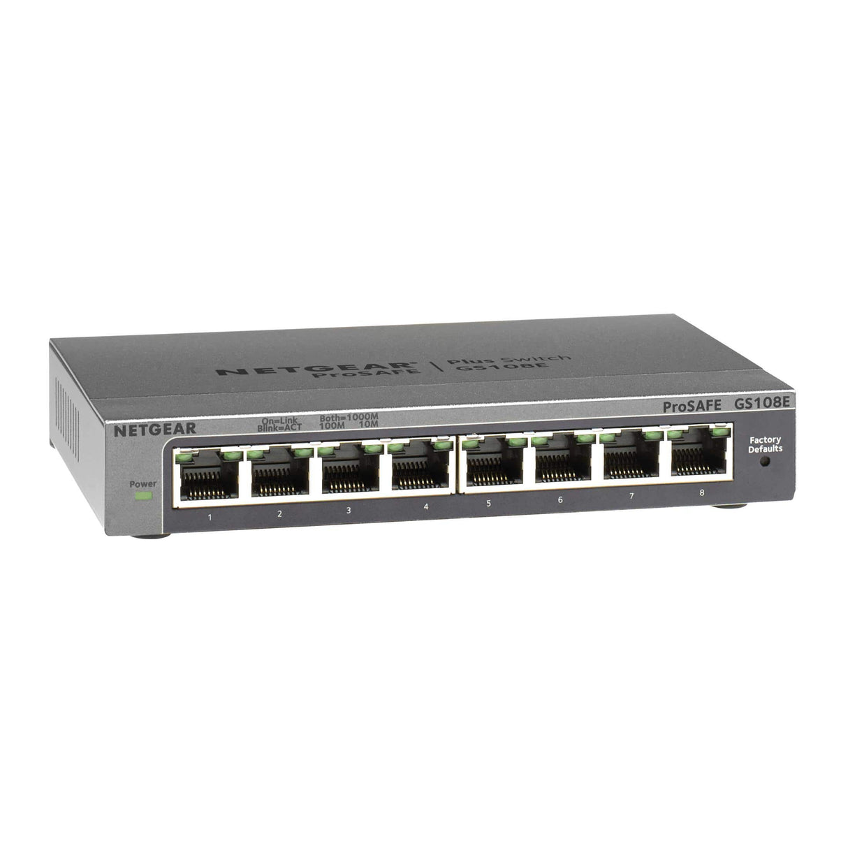 Netgear Gigabit Plus Switch Series GS108E Managed Ethernet Black GS108E-300PES
