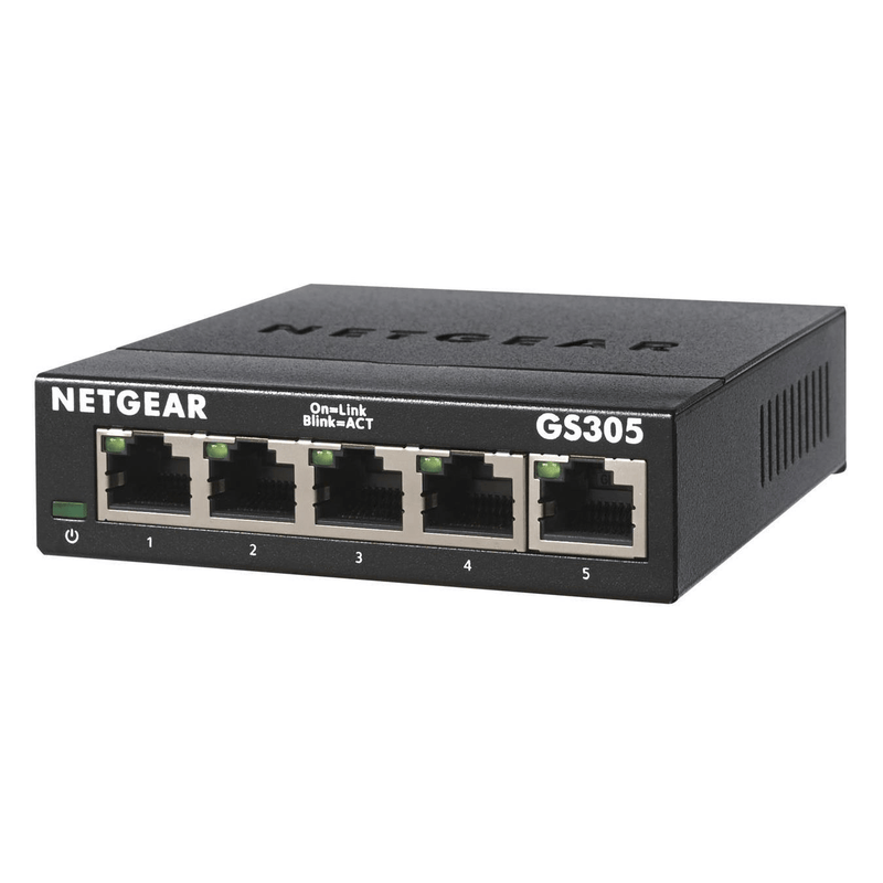 Netgear GS305 5-port Unmanaged Switch L2 Gigabit Ethernet Black GS305-300PES