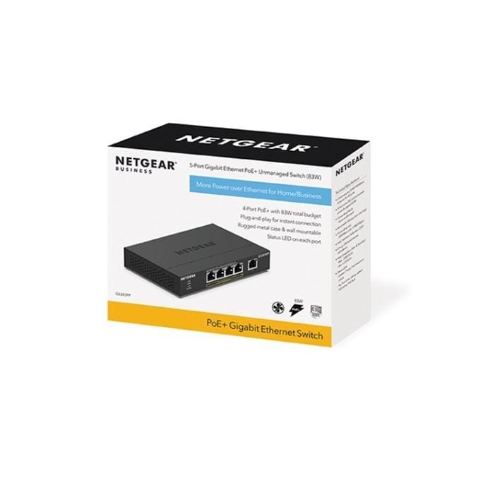 Netgear GS305PP Unmanaged Switch Gigabit Ethernet PoE Black GS305PP-100PES