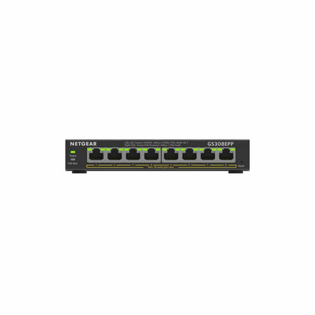 Netgear GS308EPP Managed Switch L2/L3 Gigabit Ethernet PoE Black GS308EPP-100PES