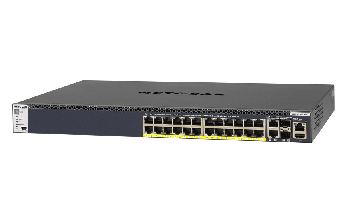 Netgear M4300-28G-PoE+ Managed L3 Gigabit Ethernet (10/100/1000) Black 1U Power over Ethernet (PoE)
