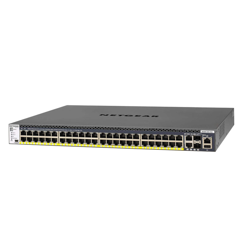 Netgear M4300-52G-PoE+ 52-port Managed Switch L2/L3/L4 Gigabit Ethernet PoE 1U Black 1000W PSU GSM4352PB-100NES