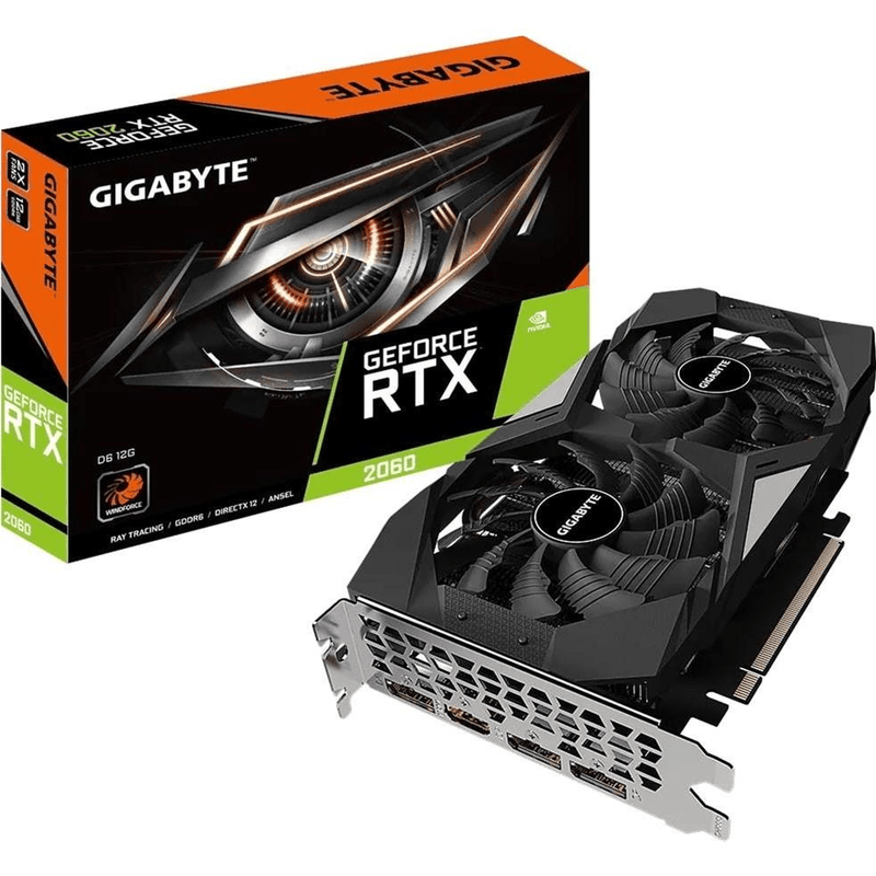 Gigabyte GeForce RTX 2060 D6 12GB GDDR6 Graphics Card GV-N2060D6-12GD