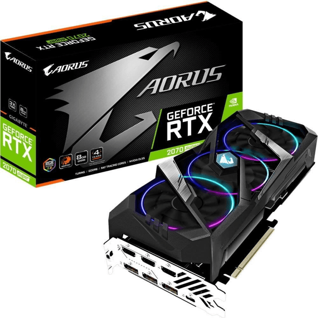 GIGABYTE Nvidia GeForce RTX 2070 SUPER GV-N207SAORUS-8GC Graphics Card - RTX2070 SUPER AORUS 8G