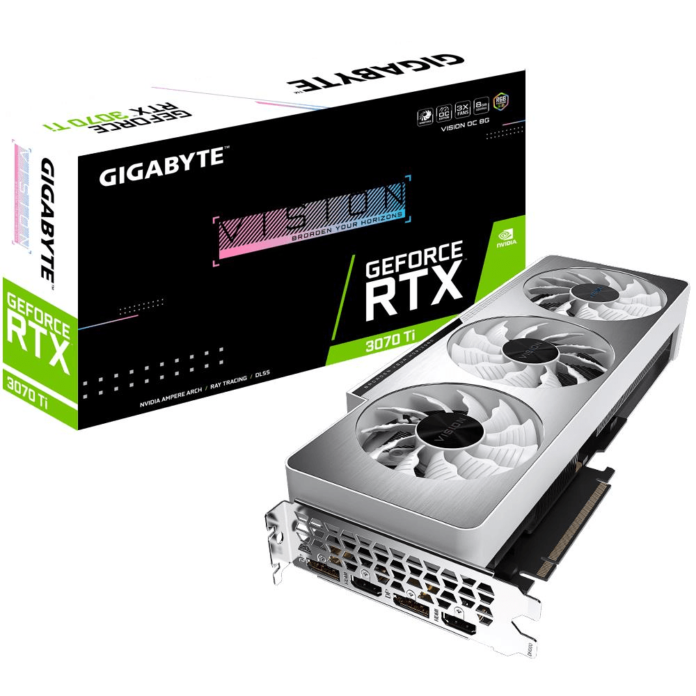 Gigabyte nVidia RTX 3070 Ti Vision OC 8GB GDDR6X Graphics Card GV-N307TVISION OC-8GD